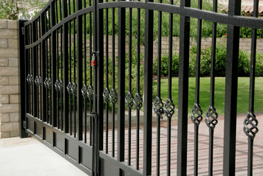 Custom-designed gate enhancing the entrance of a property