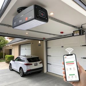 Garage door installed with smart remote-control system support