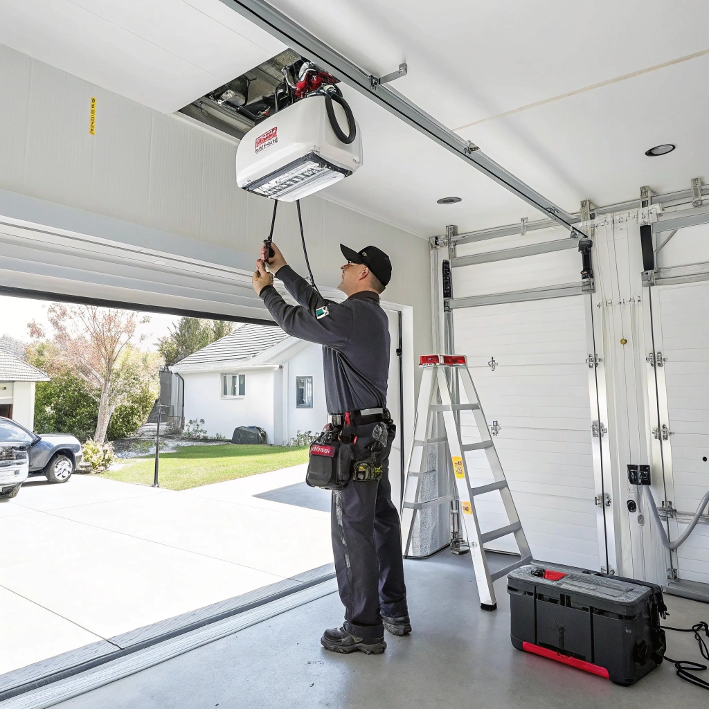 Professional garage door motor installation in Sutherland Shire home by licensed technician