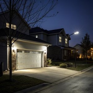 Garage door operating with battery backup during power outage in Sutherland Shire neighborhood