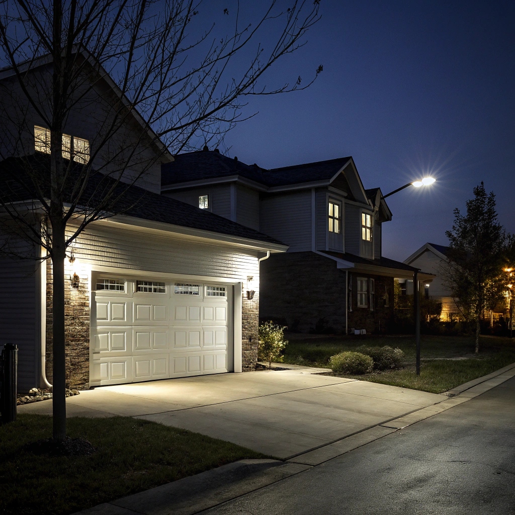 Garage door operating on battery backup during a power outage in a Sutherland Shire street