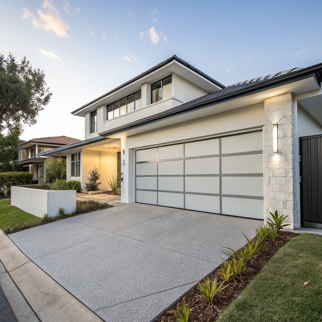Modern sectional garage door on contemporary Sutherland Shire home with quality installation