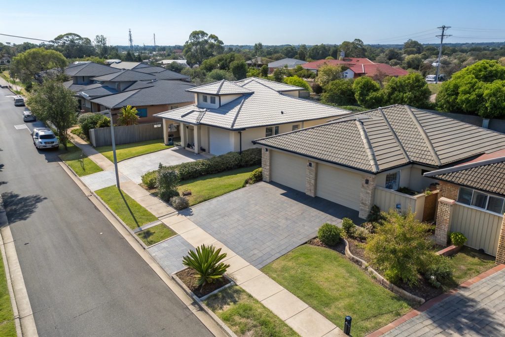 Overhead view of a tidy Sutherland Shire suburban street
