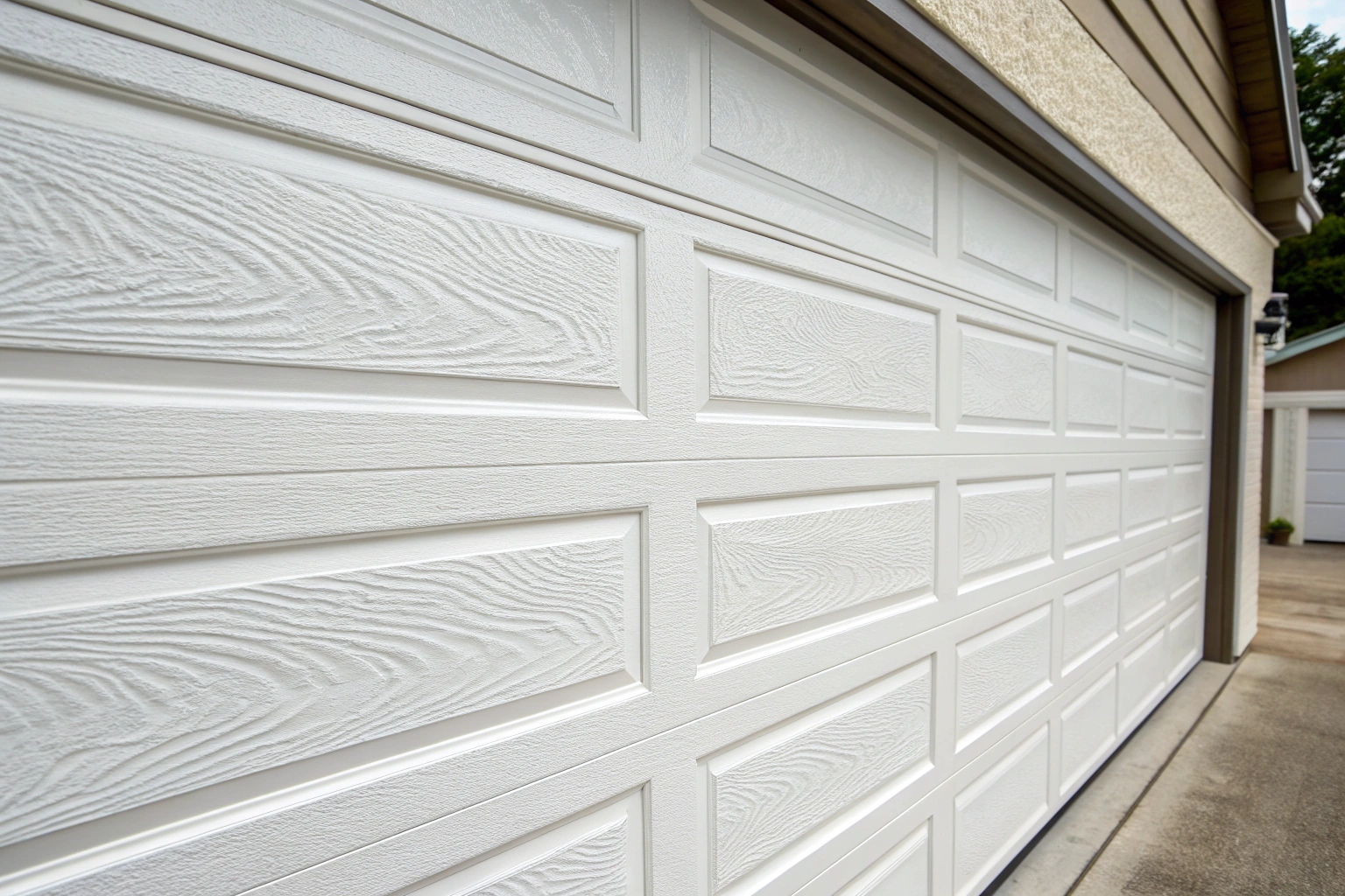 Close-up view of a premium quality garage door panel
